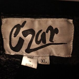 Czar Black Genuine Leather Jacket w Faux Fur Detachable Lining XL